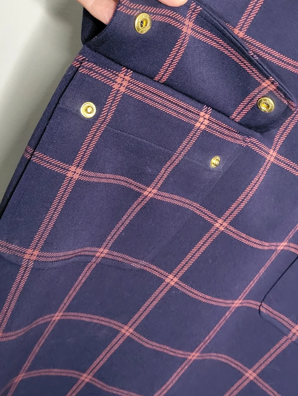 J.Crew Pocket Shift Dress Size 6 Blue Red Windowpane Plaid Preppy Nautical
